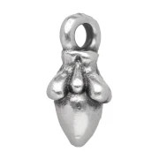 Mini breloque gland 10x6 mm - Placage Argent fin vieilli x1