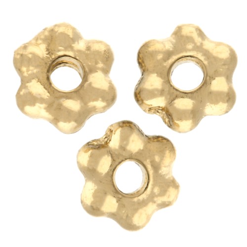 Rondelle beads flowers 3 mm - Fine gold plated x20