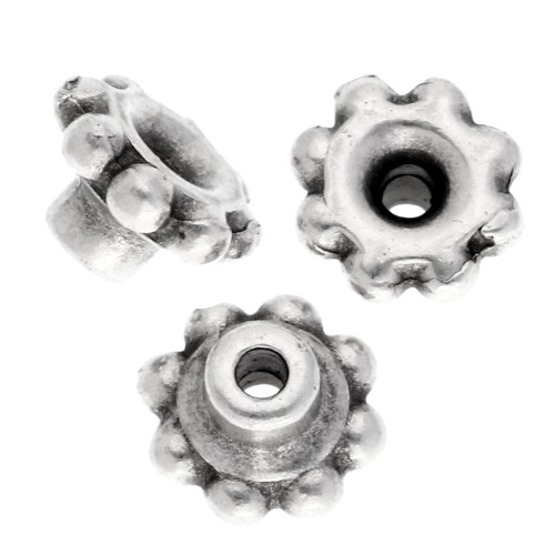 Rondelle beads precision flowers 5mm Beads align - Placage Arg fine old x5