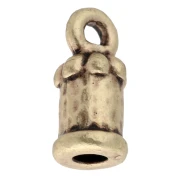 Worked cord end 2 mm - Bronze x1