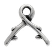 Pendant clasp 10 mm - Antique fine silver plated x1