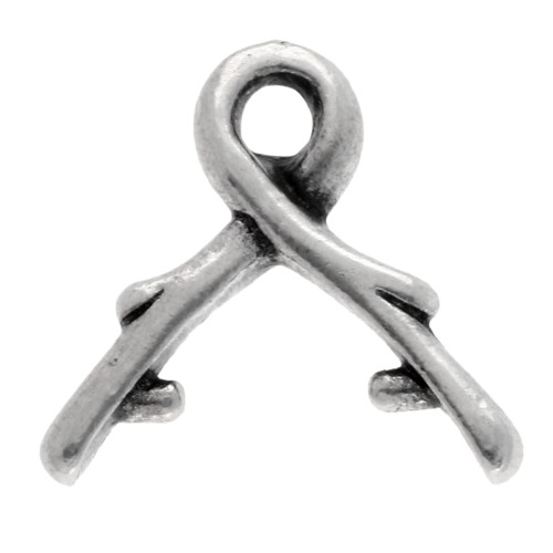 Pendant clasp 10 mm - Antique fine silver plated x1