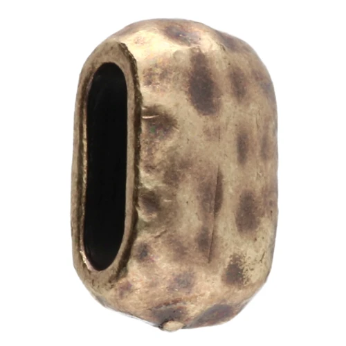Oval hammered earring back 10x6 mm for 6 mm laces - Bronze x1