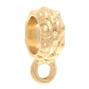 Textured earring back charm 6 mm - Fine gold plated x1