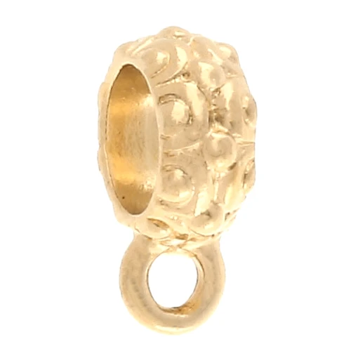 Textured earring back charm 6 mm - Fine gold plated x1