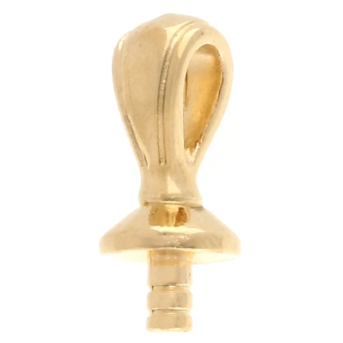 Pendant clasp 17x7 mm for semi-pierced bead - Fine gold plated x1