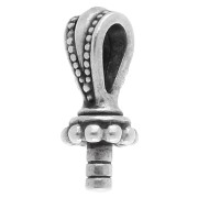Pendant clasp 17x7 mm for semi-pierced bead - Antique fine silver plated x1|raw }}