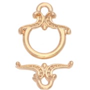Worked arabesque T clasp 13x12 mm - Fine gold plated x1|raw }}