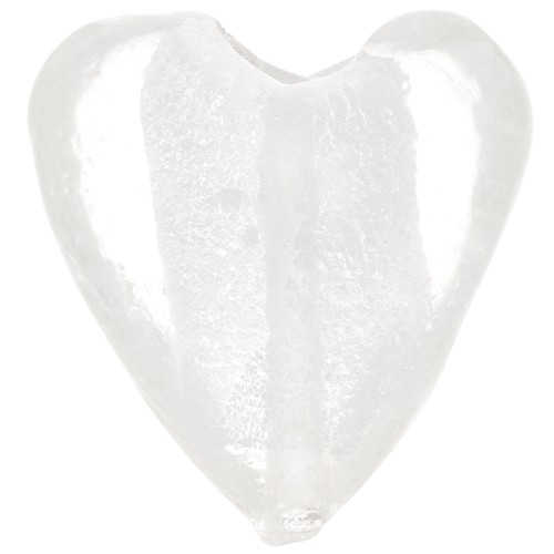 Silver foil hearts 20mm Crystal x4