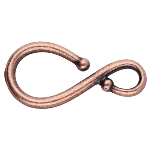 Hook clasp 32x16 mm - Aged copper x1