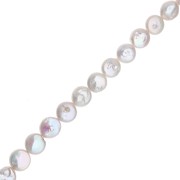 Irregular freshwater pearls - round palet 10 mm - Grade AA - White x37cm|raw }}