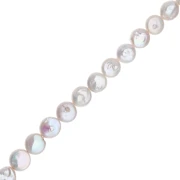 Irregular freshwater pearls - round palet 10 mm - Grade AA - White x37cm