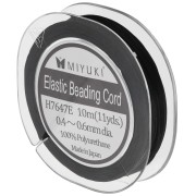 Miyuki Elastic Beading Cord 0.4 - 0.6 mm - Black x10m|raw }}