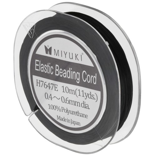Miyuki Elastic Beading Cord 0.4 - 0.6 mm - Black x10m