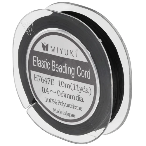 Miyuki Elastic Beading Cord 0.4 - 0.6 mm - Black x10m
