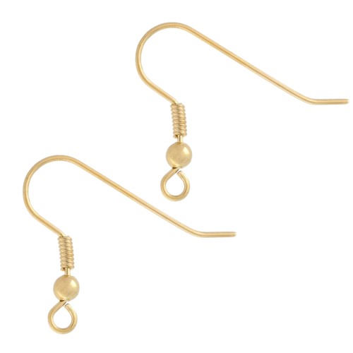 Ball Hooks 20 mm - 925 Sterling Silver Fine gold plated x2