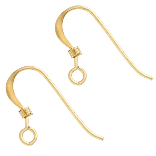 Ear hooks 13.5 mm - 925 Sterling Silver Fine gold plated x2