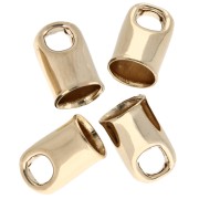 Cord end caps 4 mm - 3-micron gold-plated x1