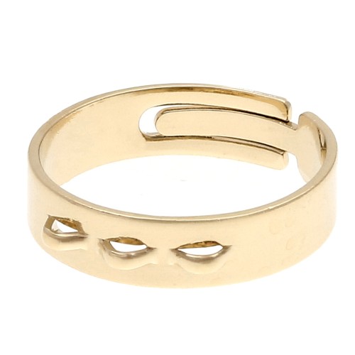 Adjustable ring with 3 rings - Size 54 to 63 - 3-micron gold-plated x1