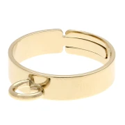 Adjustable ring with 1 band - Size 54 to 63 - 3-micron gold-plated x1