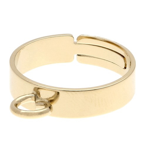 Adjustable ring with 1 band - Size 54 to 63 - 3-micron gold-plated x1