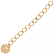44 mm Rombo-Link Extension Chain & Medallion - Gold-Plated 304 Stainless Steel x10
