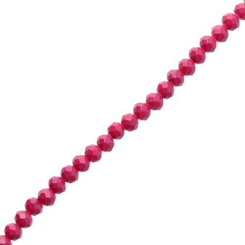Rondelle beads faceted - round flattened - 6x5 mm Plum x38cm