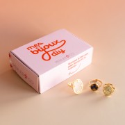 Mes bijoux DIY - Kit of 3 rings in 316L stainless steel with natural stones