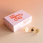 Mes bijoux DIY - Kit of 3 rings in 316L stainless steel with natural stones