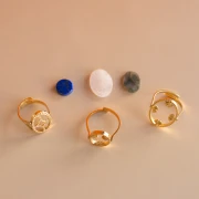 Mes bijoux DIY - Kit of 3 rings in 316L stainless steel with natural stones
