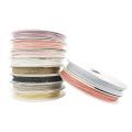 Metallic cord Mokuba 2 mm - Light brown silver thread x1m