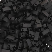 Miyuki Half Tila Beads 5x2.3x1.9 mm HTL-401F - Black Mat 100g pack