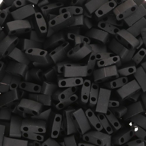 Miyuki Half Tila Beads 5x2.3x1.9 mm HTL-401F - Black Mat 100g pack