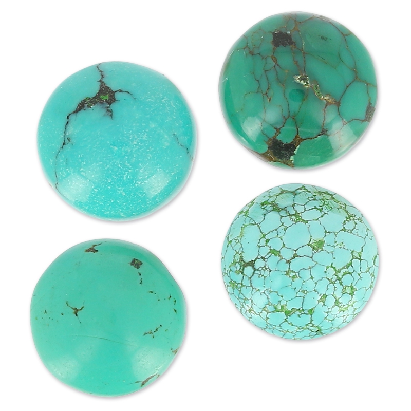 Round cabochon 12mm Turquoise - Perles & Co