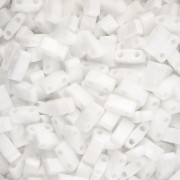 Miyuki Half Tila Beads 5x2.3x1.9 mm HTL-402 - White 100g pack