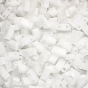 Miyuki Half Tila Beads 5x2.3x1.9 mm HTL-402 - White 100g pack