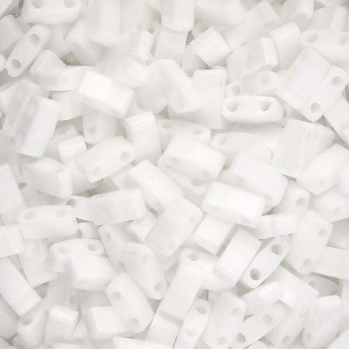 Miyuki Half Tila Beads 5x2.3x1.9 mm HTL-402 - White 100g pack