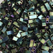 Miyuki Half Tila Beads 5x2.3x1.9 mm HTL-468 - Met Malachite Green Iris 100g pack