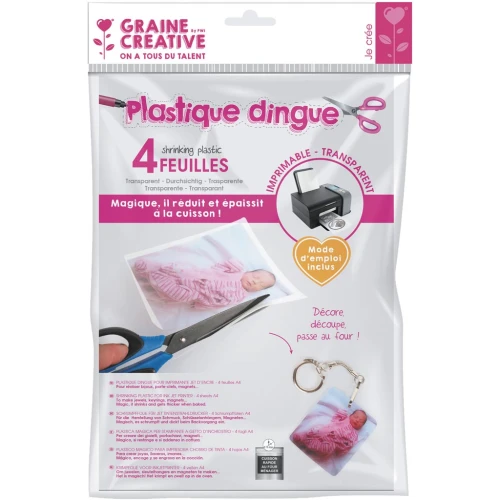Printable plastic dingue A4 29.7x21 cm - Transparent x4