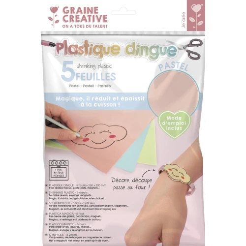 Plastique dingue 26x20 cm - Pastel colors x5