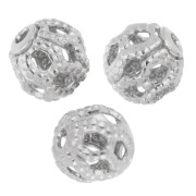 Round filigree beads 4 mm - Silver x20|raw }}