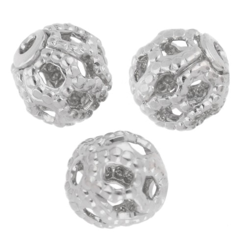 Round filigree beads 4 mm - Silver x20
