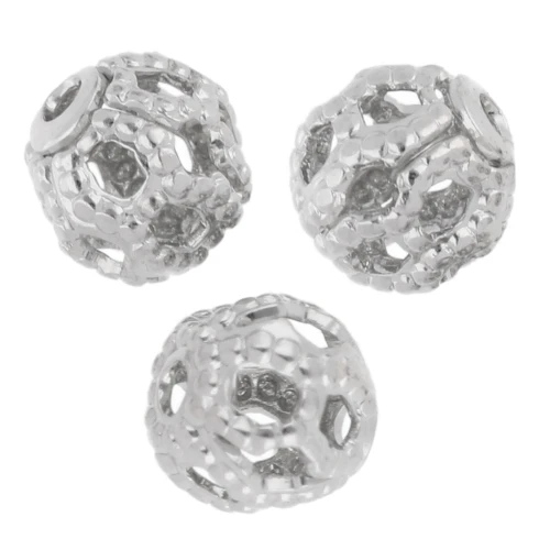 Round filigree beads 4 mm - Silver x20
