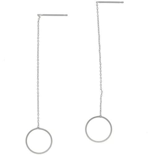 Through-ear chains Trace mesh 120 mm circle - 304L stainless steel x2