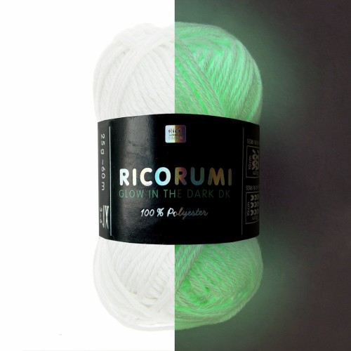 Ricorumi Glow in the Dark Cotton Rico Design Amigurumi - Phosphorescent White x25g