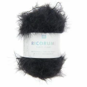 Ricorumi Furry faux fur yarn Furry Rico Design Amigurumi - Black 011 x25g