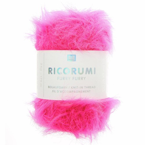 Ricorumi Furry faux fur yarn Furry Rico Design Amigurumi -Fluorescent pink 014 x25g