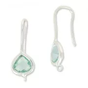 Earwires 27 mm Light Azore/fine silver plating x2