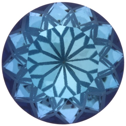 Aurora A1088L Lotus 14 mm Round Cabochon - Crystal Bermuda Blue x1