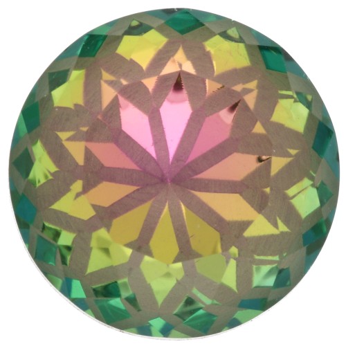 Aurora A1088L Lotus 14 mm Round Cabochon - Crystal Vitrail Pink x1